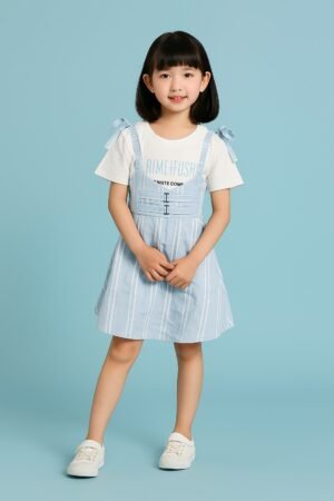 Blue Stripe Jersey-Cotton Fusion Frock